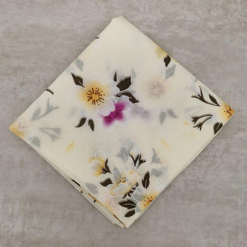 

Handkerchief Women s Print Thin and Soft Combed Cotton Sweat-Absorbent Sweat-Wiping Portable Gift Fresh and Retro Pure Cotton Small Handkerchief Peach blossom apricot