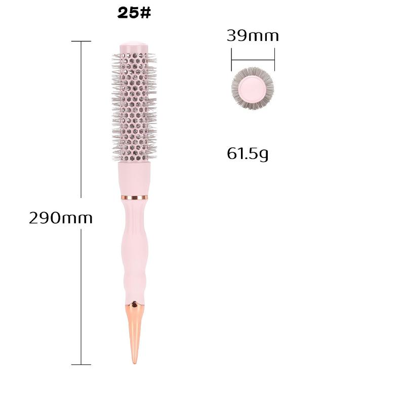 Barber Professional Round Blow Dry Brush, Professional Aluminum Tube Curly Hair  Cylinder Comb For Curly Hair Styling
