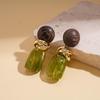 Boucles d'oreilles Géométriques Rétro Européennes Enveloppées de Résine: Style Automne Hiver Haut de Gamme pour Femmes