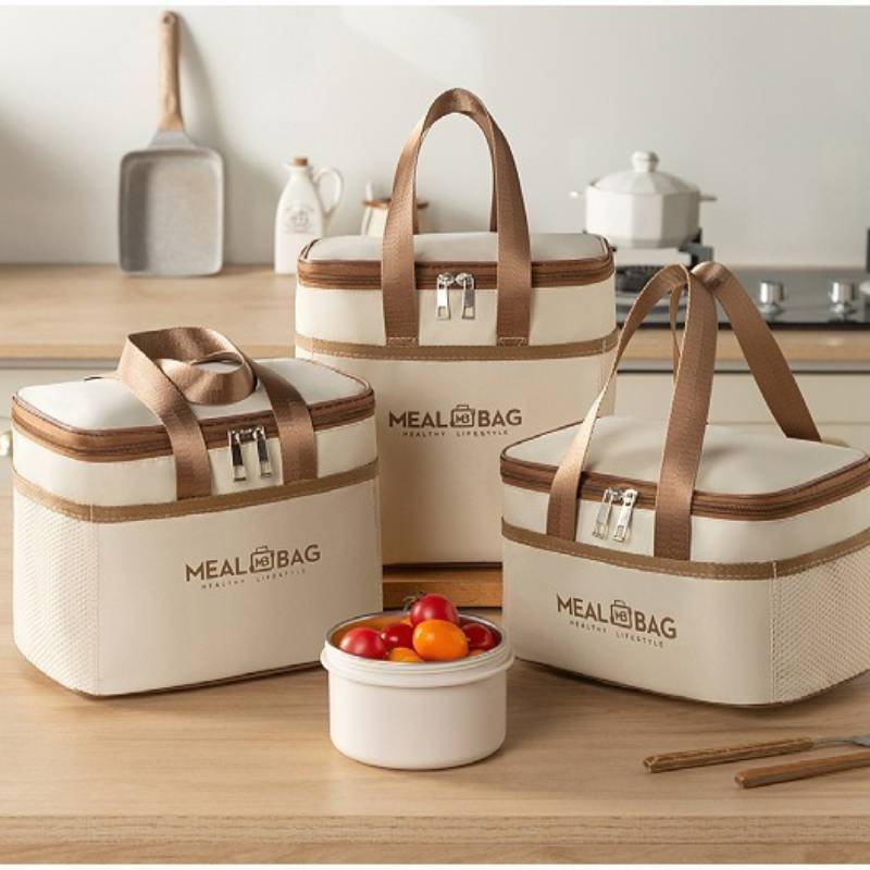 Oxford Cloth Lunch Bag With Insulation For Travel And Work Use