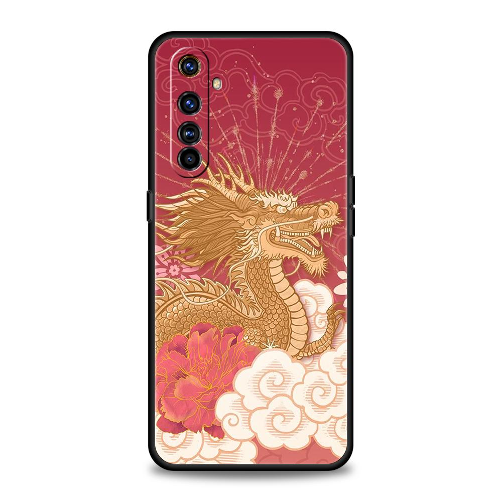 Illusory Color Chinese Dragon Soft TPU For Realme 12 11 10 9 Pro Plus GT2 GT3 GT5 7 8 Pro C21 C25 C35 Pro Shockproof Phone Case