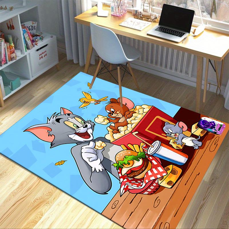 Tom Jerry Feast Carpet For Playroom Bedroom Living Room Sofa Home Decorkids Game Area Rug Nonslip Floor Mat
