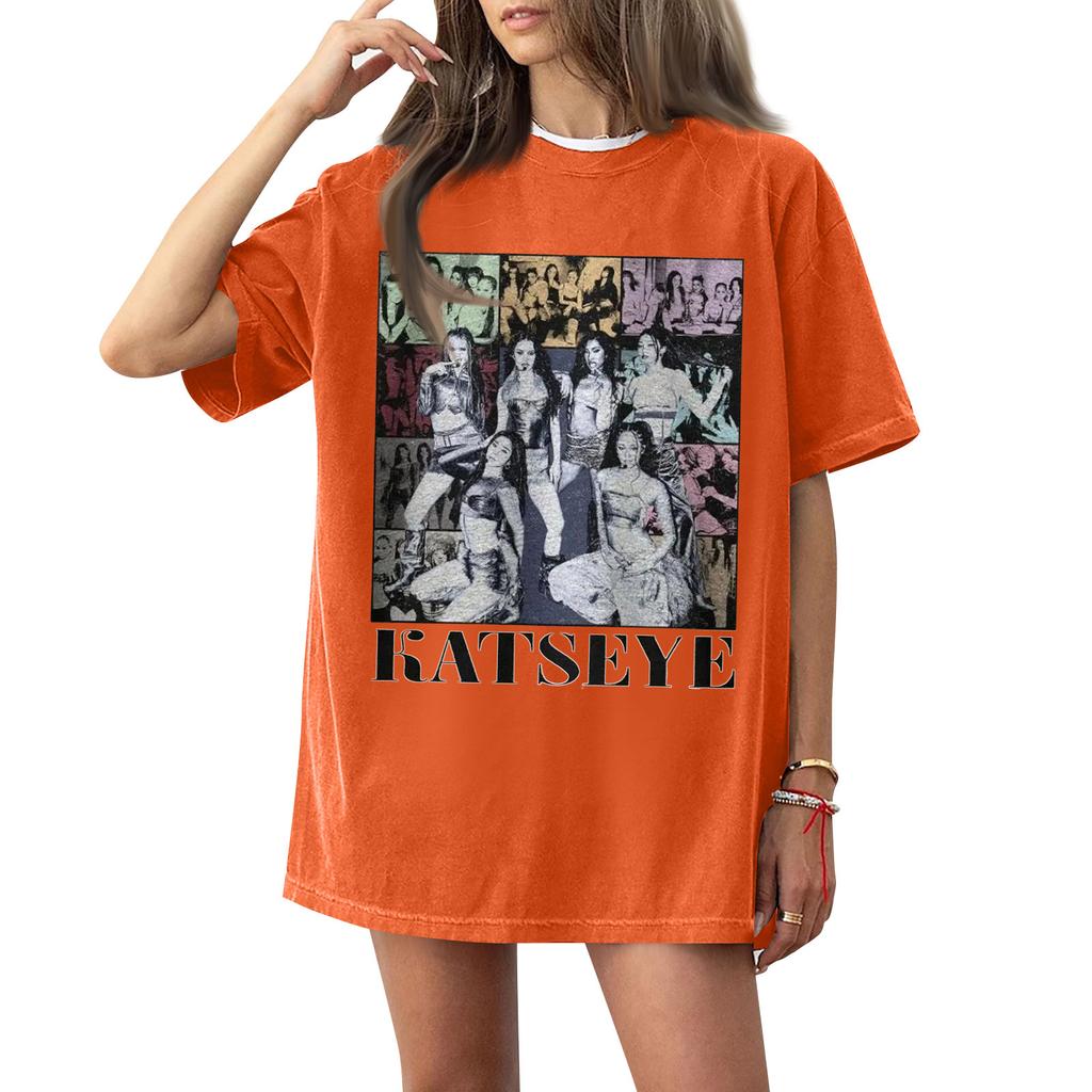 Dam T-shirt med tryck och rund hals och korta ärmar