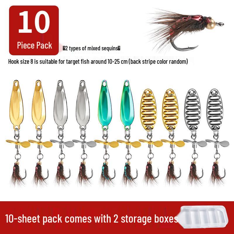 Micro Sequins Casting Iron Fly Fishing Hook Set for Minnows, White Stripes, Crucian Carp, and Freshwater Fish Lures