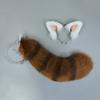 Bentiță Drăguță cu Cap de Râs din Blană Artificială Accesorii Kawaii Carnaval Halloween Cosplay Căciulă Animal Sălbatic Păroasă Set Coadă de Râs