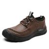 Mens Shoes Vintage Genuine Leather Sneakers Men High Quality Comfy Lace-Up Hiking Shoes Male Handmade Footwear Plus Size 38-47