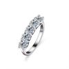 JAIWEN S925 Sterling Silver Rings Moissanite Gemstone Eternity Band Ring Moissanite Jewelry Women Wedding Promise Stackable Ring