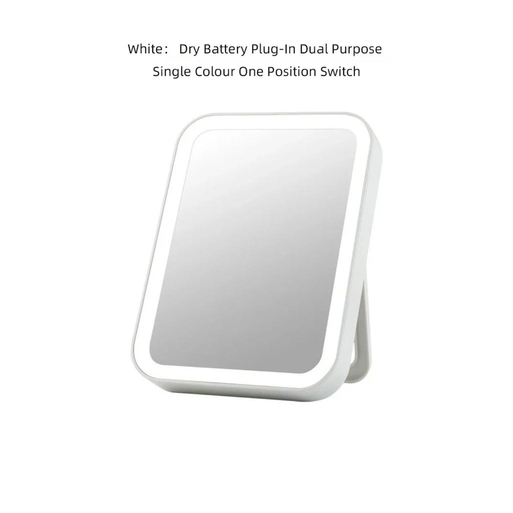 LED Cosmetic Mirror Touch Screen Plug-in Switch with Lights Portable Standing Folding Cosmetic Mirror