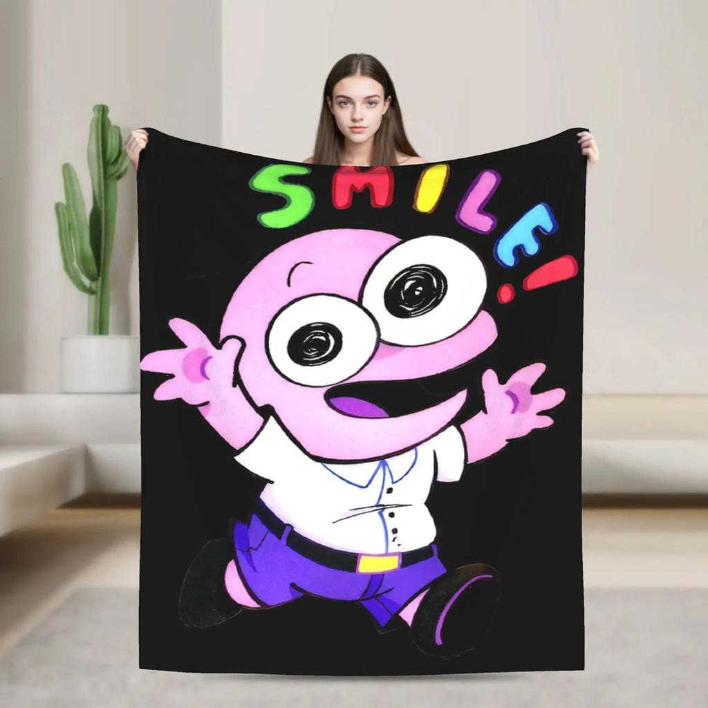 Soft Flannel Throw Blanket for Students Airplane Travel Living Room Sofa Bed  Smiling Friends Ducks Design