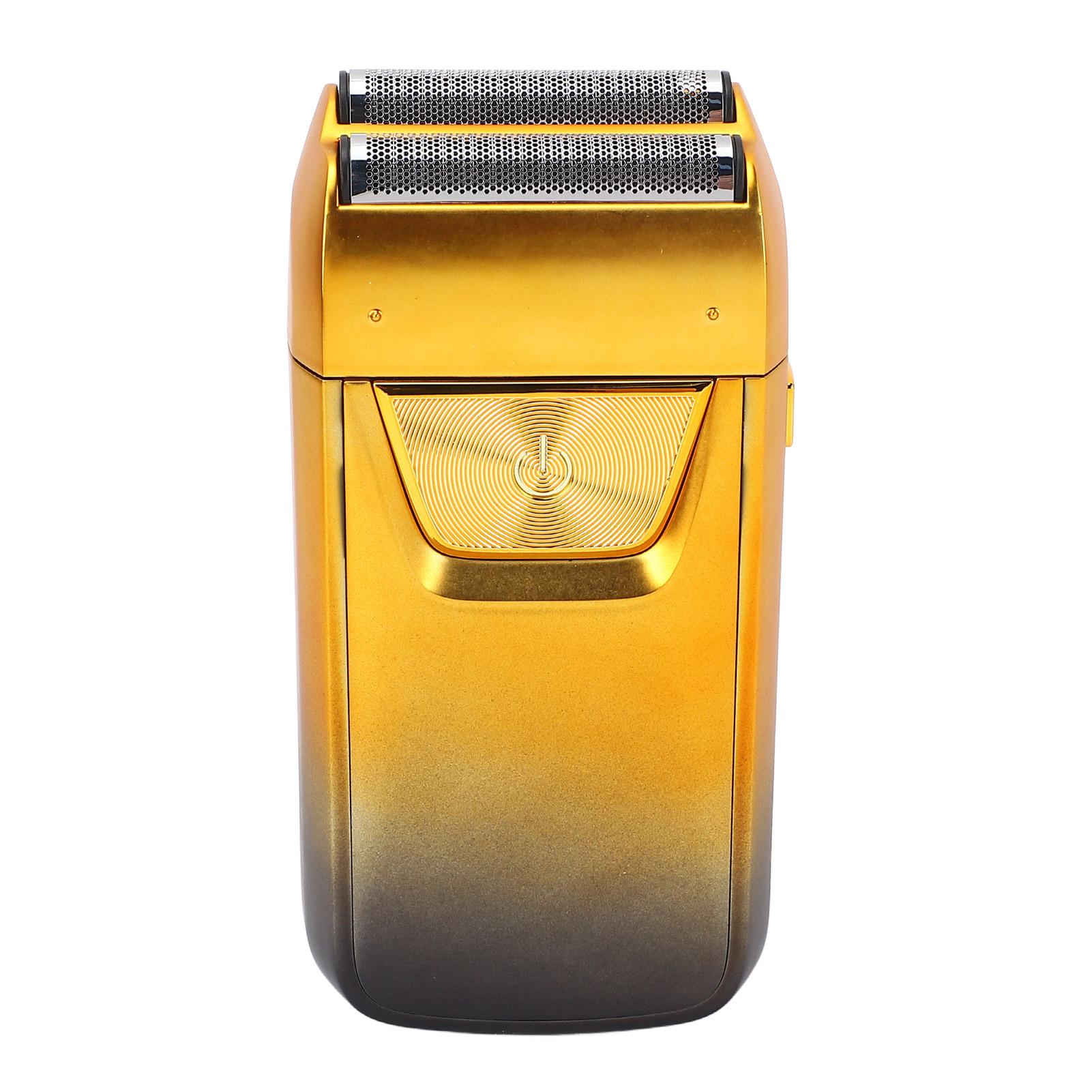 

Электрическая машинка для стрижки волос для мужчин со светодиодным дисплеем, триммер для висков, 1200 мАч, регулируемая головка, двойная сетка золотой