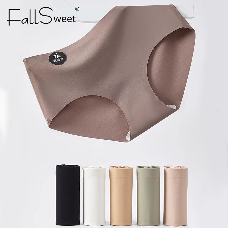 FallSweet 5PCS Seamless Mulberry Silk Panties Woman Underwear  High Elastic Invisible Briefs Soft Breathable Female Lingerie