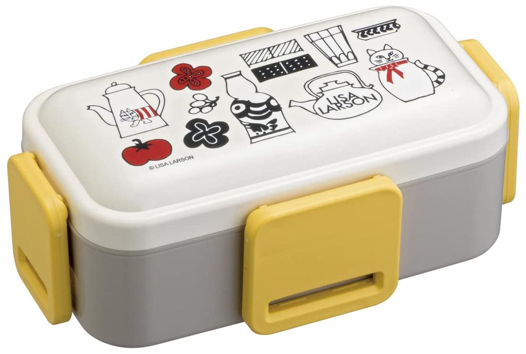 Skater Lisa Larson Kitchen Bento Soft Made In Box, 600ml, Antibacterial, Filling, Dome-Shaped Lid, Two-Tier, Women's, Japan, PFLW4AG-A