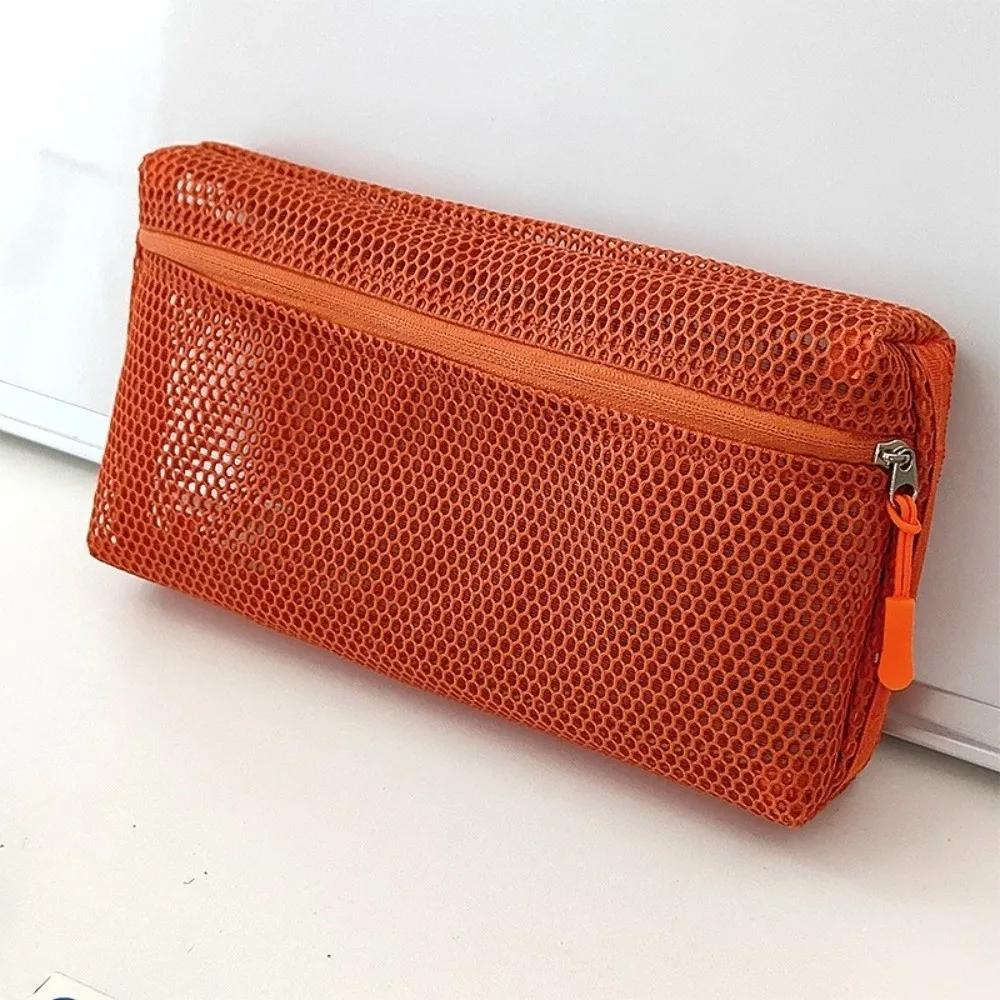 Casual Nylon Storage Pouch With Zipper Hand-held Mesh Pouch Mesh Multipurpose Toiletry Wash Bags Travel
