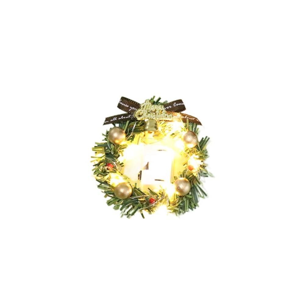 Luminous Dollhouse Christmas Garland with Light Xmas Tree Ornaments Christmas Wreath  Kids