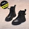 Girls Chelsea Boots Winter Kids Fashion Short Schoolwear Black PU Leather Side Zip