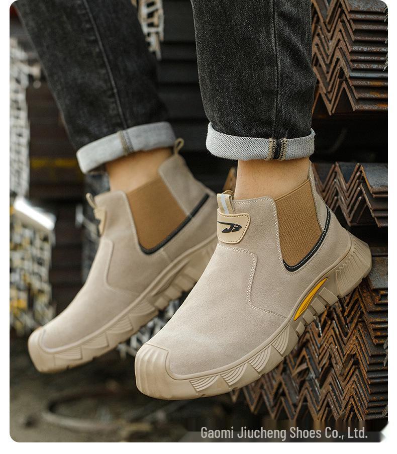 Suede Electric Welding Shoes: Anti-smash, Anti-puncture, Comfortable, Wear-resistant, Soft Sole, Easy-wear Labor Protection.