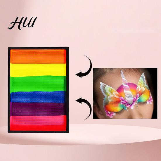 Regenbogen Gesichtsfarbe 50G für Körperbemalung, Hochpigmentiertes Make-up Kinder Halloween Party Cosplay, Abwaschbar Erwachsene Langanhaltend