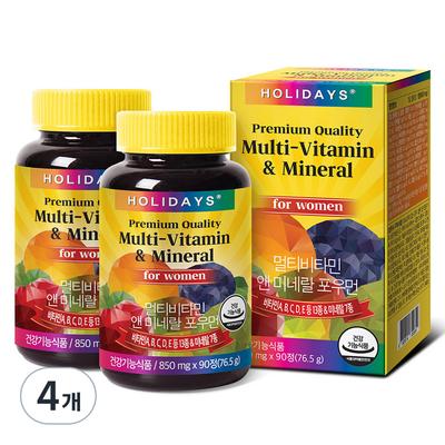 Holidays Multivitamin & Mineral for Women, 90 Tablets, 4 Units
