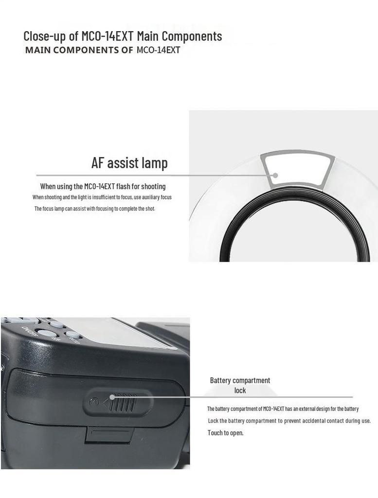 14EXT TTL Automatic Ring Macro Flash for Oral, Insects, Flowers, Birds Photography