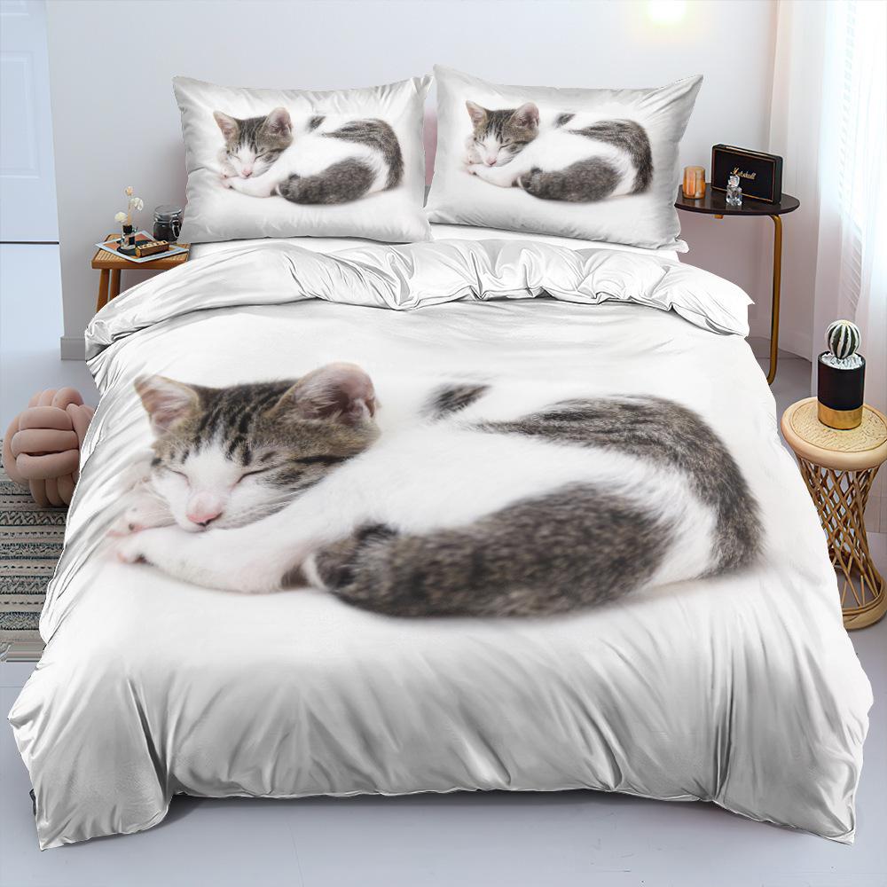 2/3pcs Bedding Set Digital Print Comfortable Duvet Cover for Home Bedroom Decoration, 1 Duvet Cover and 2pillowcase with Zippers