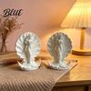 3D Printed Resin Figurine Mermaid Shell Desktop Ornament Ocean Style Standing Entrance Hall Table Decor Sculpture Minimalist for Home Office