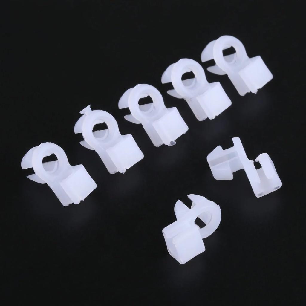 100pcs Plastic Door Lock Rod Clips Fixed Side Fasteners Universal White Car Fender Bumper Carpet Floor Mats Compatible