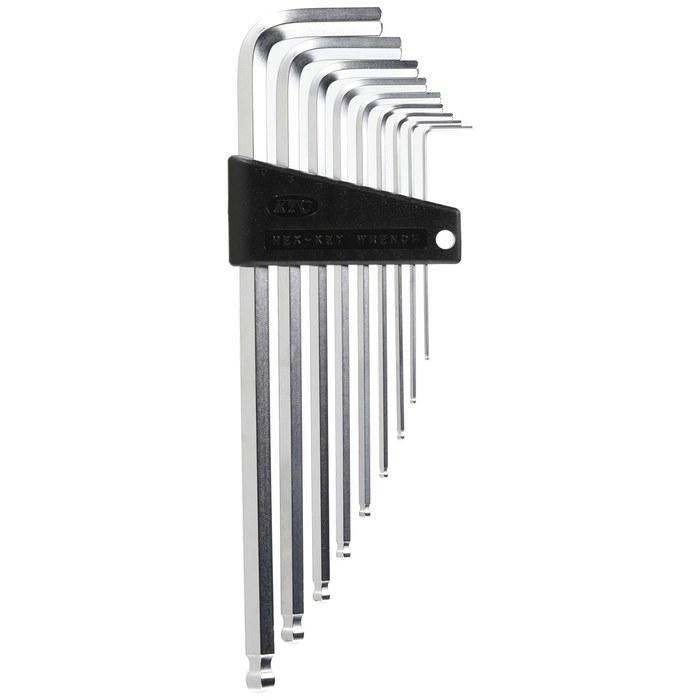 [Kyoto Machine Tools] High-Grade Ball Point L-Type Long Hex Key Set (9-Piece) HLD2509 Silver