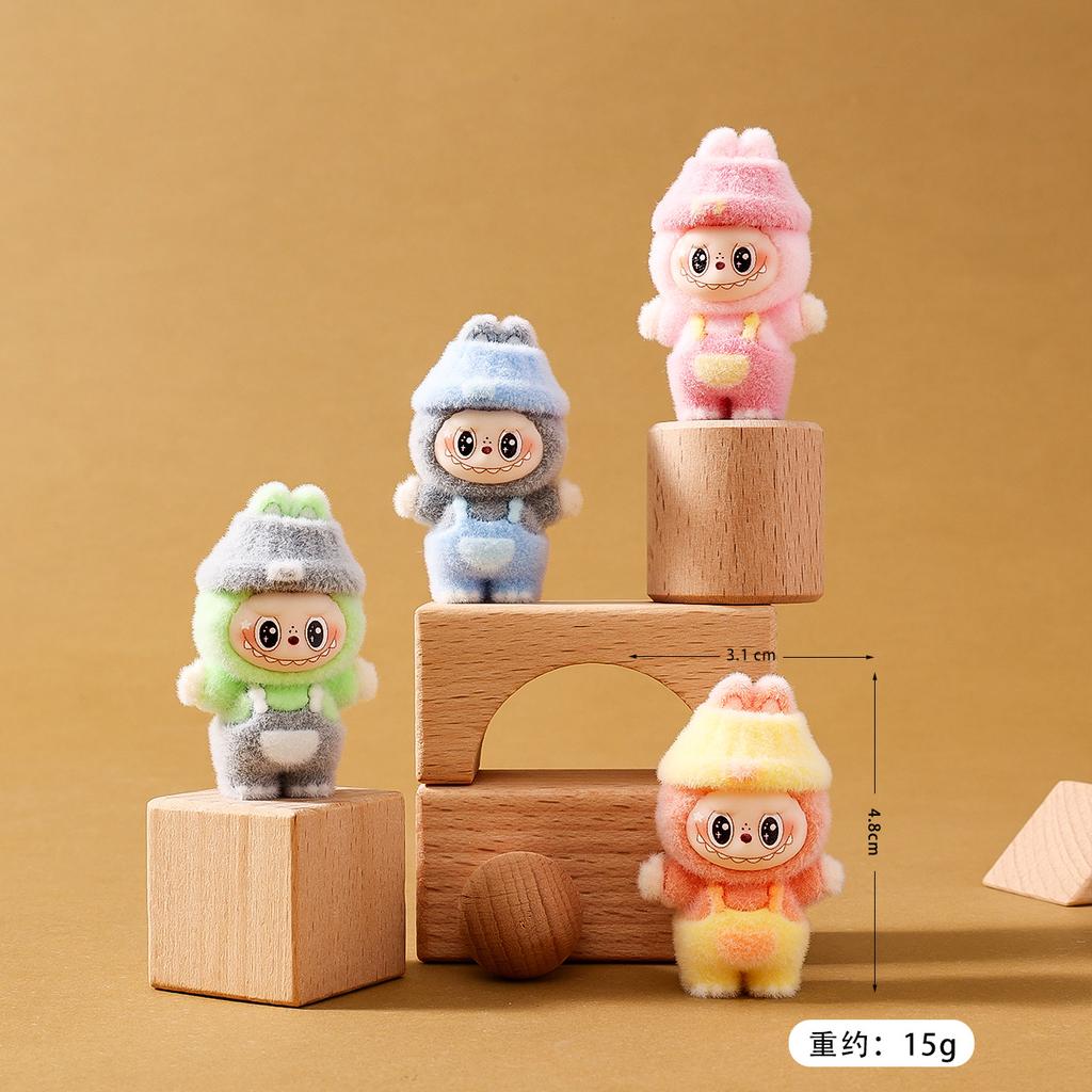 10pcs Cool Rabbit Plush Doll Trendy Play Cute Grain Desktop Ornament DIY Keychain with Pendant