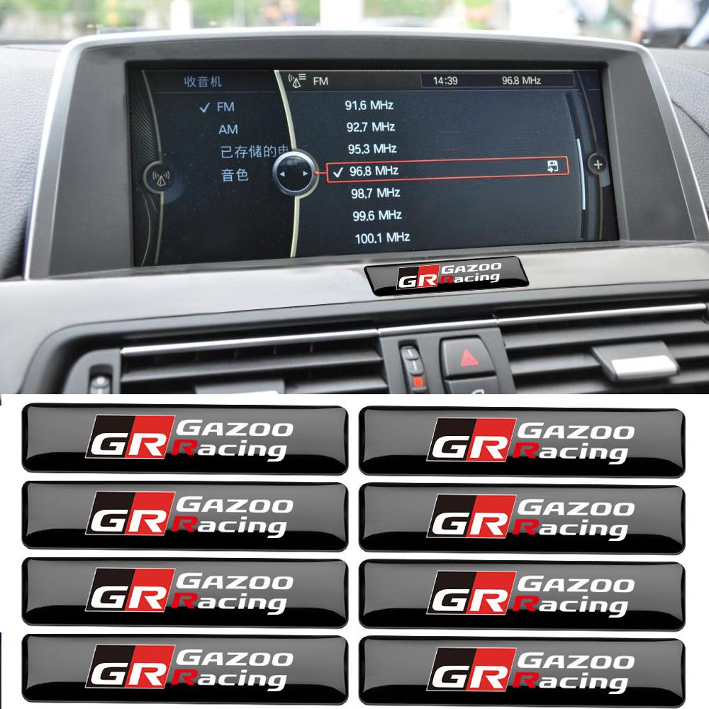 2/5/10PCS 3D Epoxy GR GRZOO RACING Badge Car Interior Exterior Decoration Sticker for Toyota Prius C-HR Avensis Camry Yaris Rav4