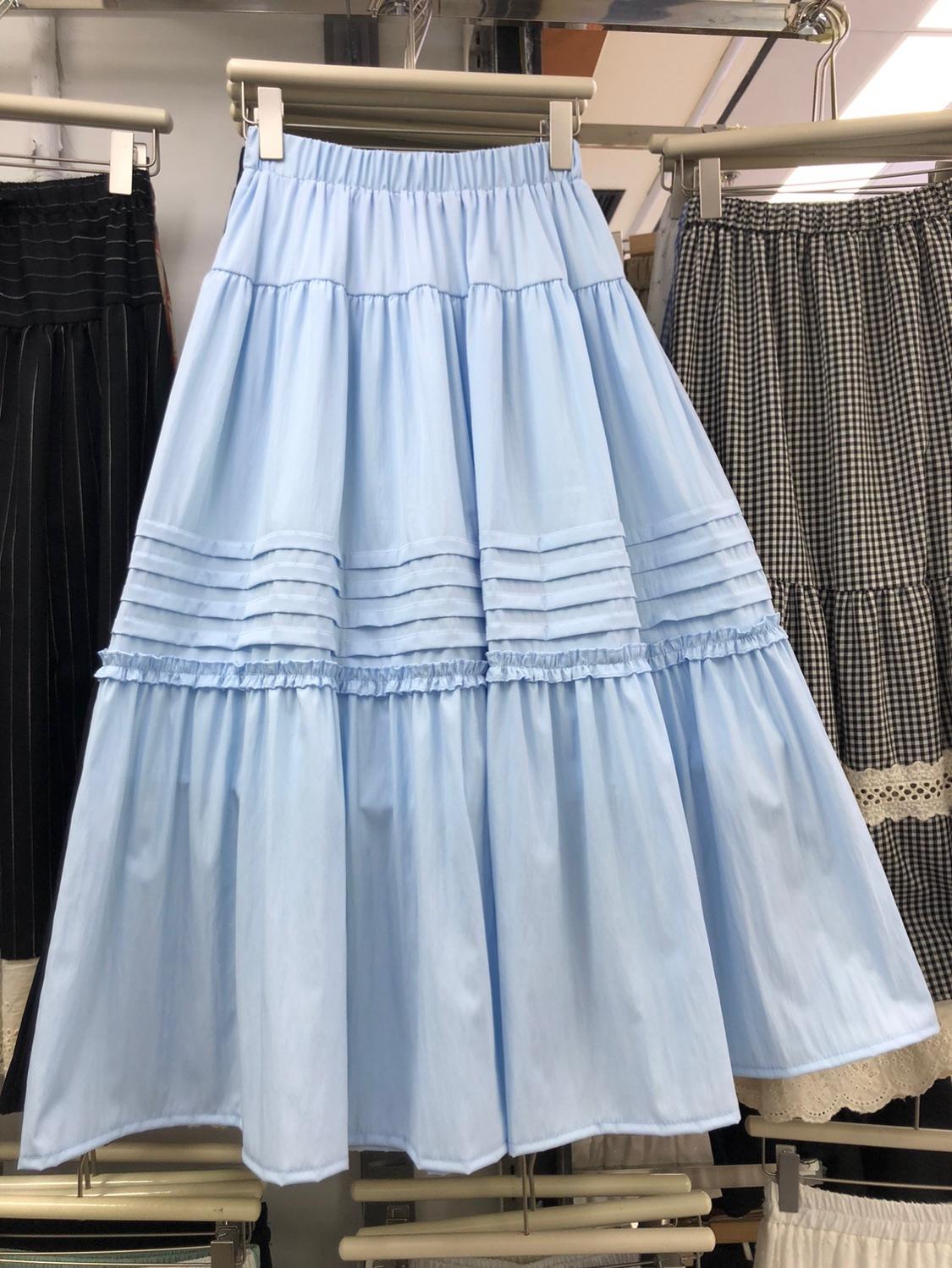 

2025 весна легкий ветер тяжелая промышленность плиссированная юбка А-образной формы юбка фея средняя и длинная большая юбка-качели полудлинная юбка-зонтик женская one size fits all