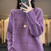 Crew Neck Wool Sweater Autumn And Winter New Pullover Hollow Long Sleeve Fashion Loose Knitted Sweater Wool Inner Bottoming Shirt