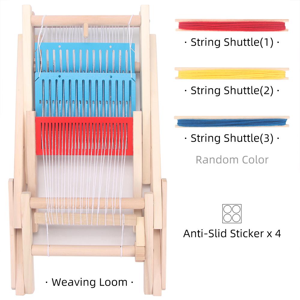 1 kit de telar de tejer multi-artesanía de madera, herramienta de máquina de tejer lana DIY manual, proyecto creativo de hilo de lana para tejer a mano