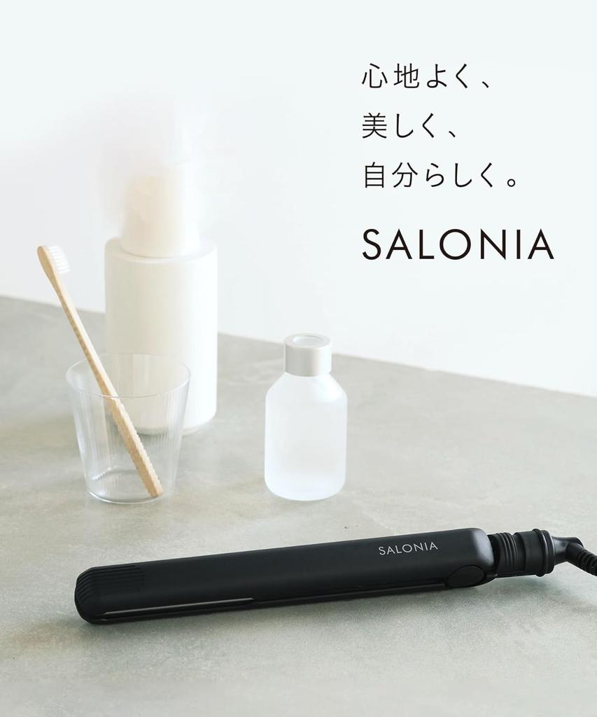 SALONIA Mini Straight Black Iron/Hair Iron, SL-010SB,