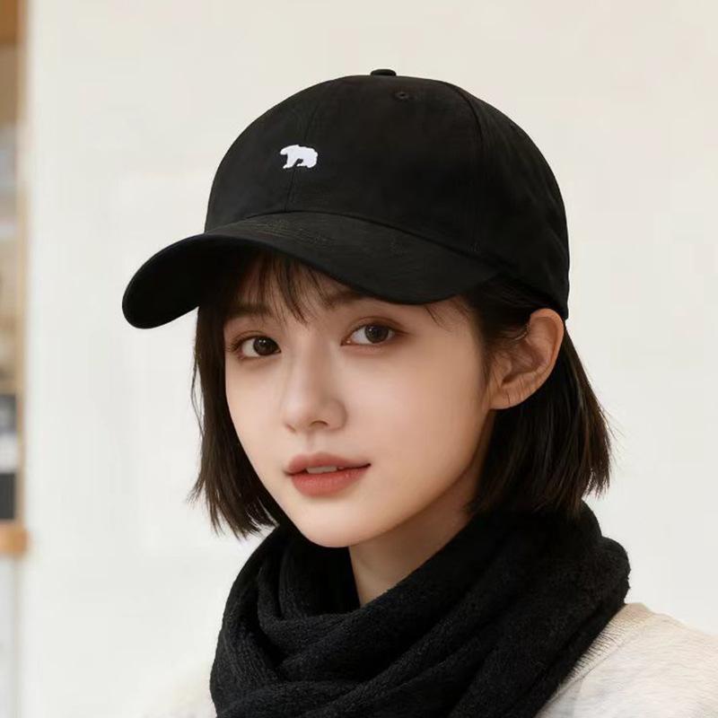 Baseball cap female deep top wide brim showing face small peaked cap big head circumference sun hat male
