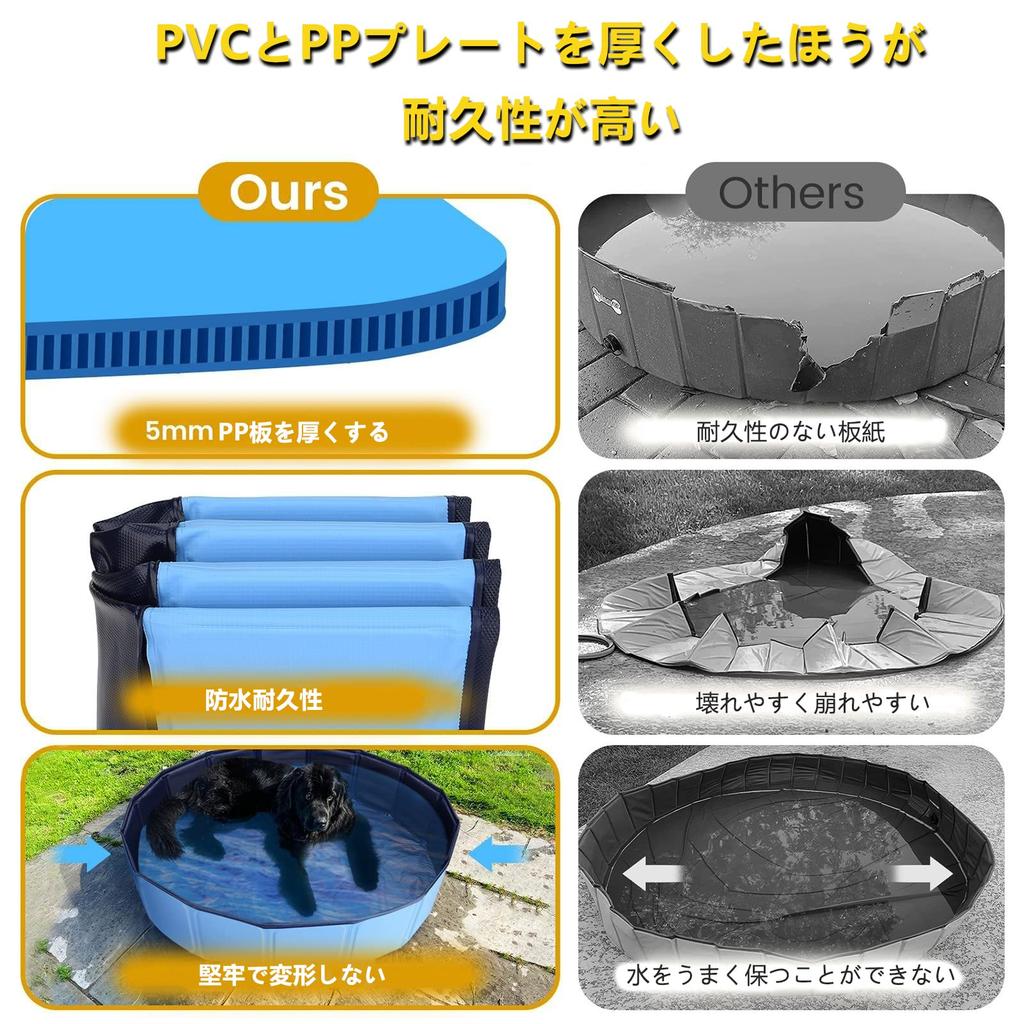 Children's Pool, CatDog Pet Pool, Garden Pool, Bathtub, Sturdy Design, Water Play, Swimming, No Inflation Required, for Garden, Beach, IndoorOutdoor