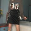 Black Leather High-Waist A-Line Skirt: Perfect for Spring & Autumn