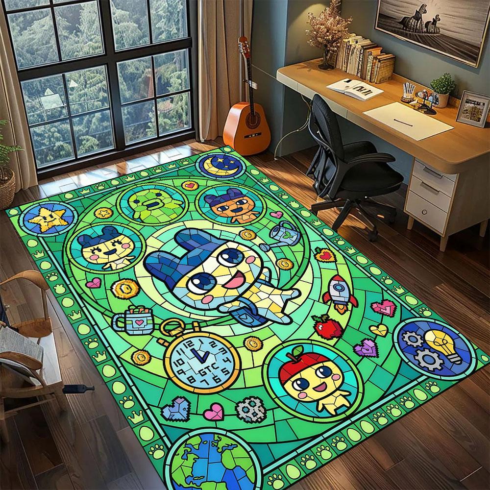 Tamagotchi Anime Character Carpet for Living Room Bedroom Home Decor Cool Movie Mat Play Floor Mat