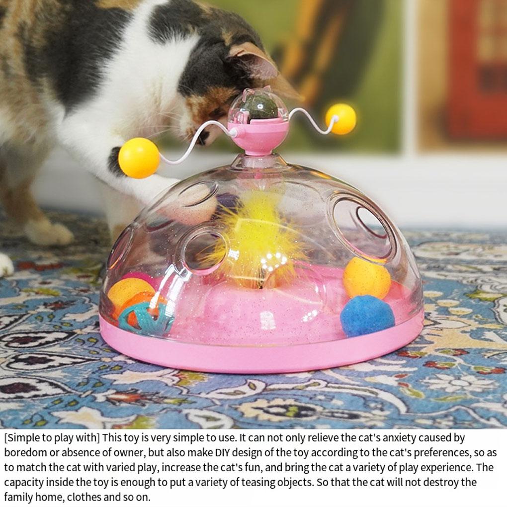 Cat Toy Interactive Spinning Track Ball Stimulating Game Cats Teasing Treasure Brain Chest Puzzles Pet Training