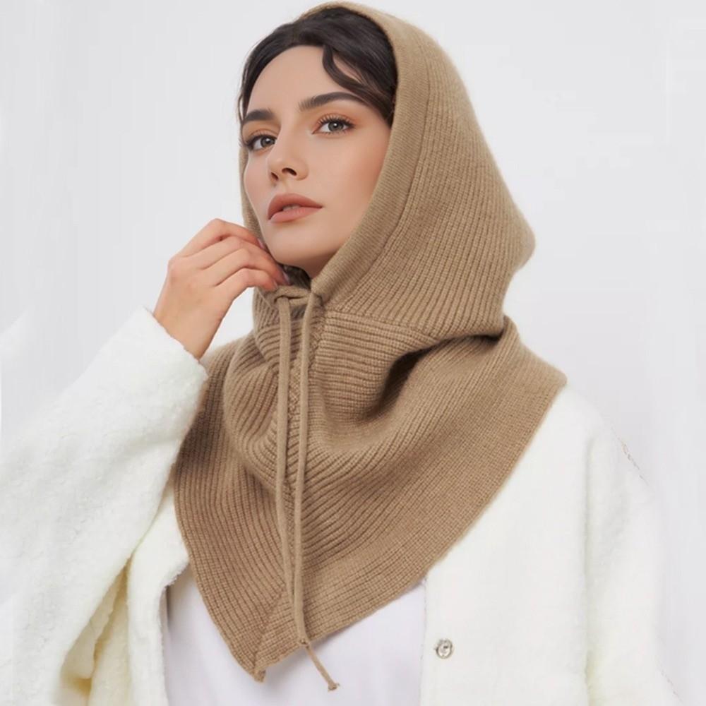 Thickened Balaclava Hat Solid Color Winter Cap Cute Ear Protection Hat  Streetwear