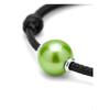 Bracelet - Pearls &amp; Colors - Perle de Culture d'Eau Douce 9-10 mm Ronde Vert Clair - Cordon Noir - Argent 925 - Femme