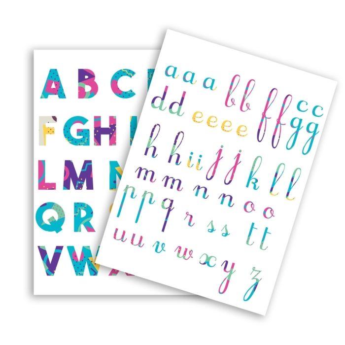 Alphabet Stickers from 1.5 To 2.5 Cm X 73 Pieces