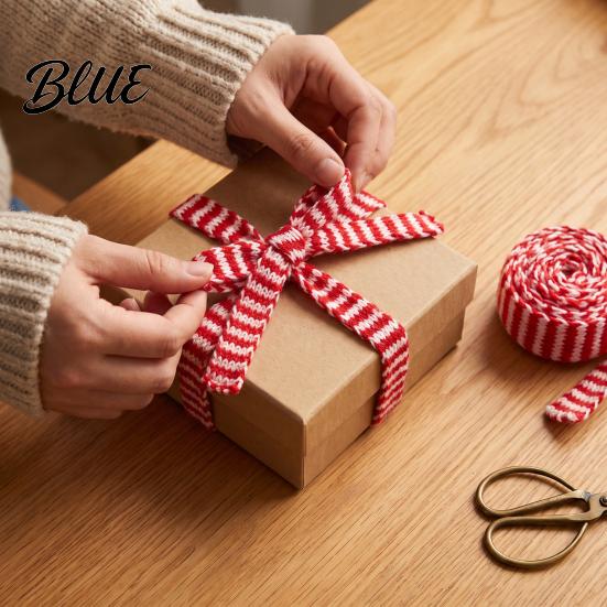 Christmas Woven Ribbon Durable Seasonal And Bouquet Wrapping 5m for Gift Packaging Decorative Crafting Knit