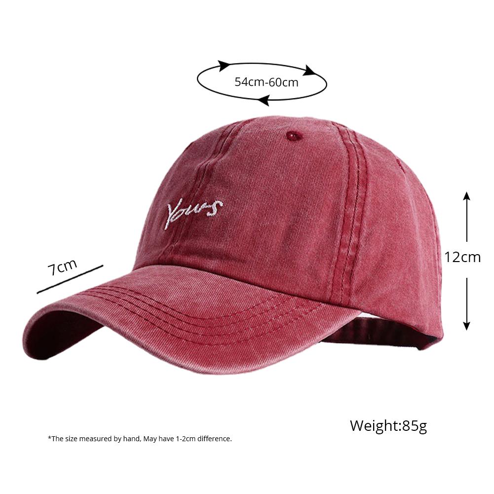 Distresseded Vintage Distressed Adjustable Cap Baseball Cotton Washed Stitching Stitched Embroidered Alphabet Yours Neutral Gender Women Men For