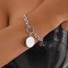 Vintage White Round Circle Pendant Necklaces Set for Women Luxury Metal Geometric Choker Necklaces Jewelry Set Accessories