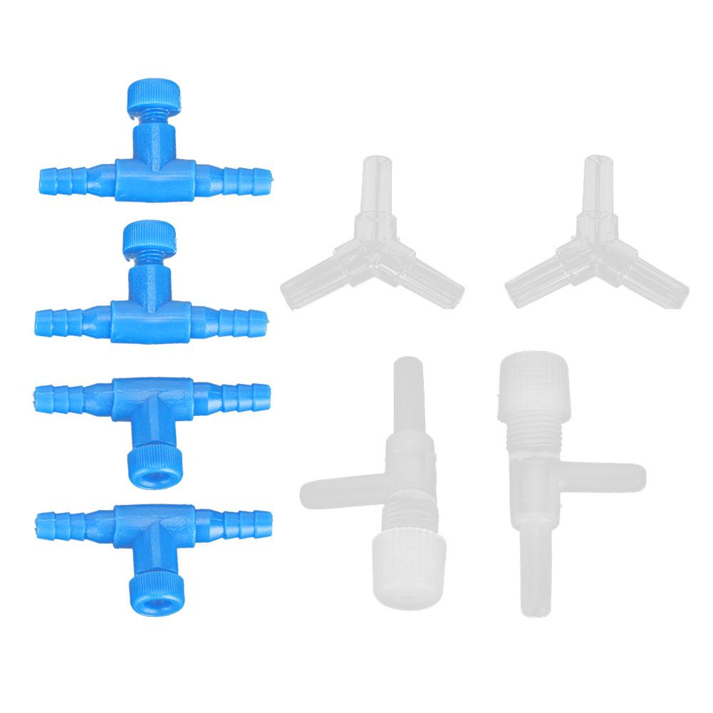 Воздушный насос для аквариума Воздушная трубка Y 3-ходовой разъем 2-ходовой регулирующий клапан Синий регулирующий клапан