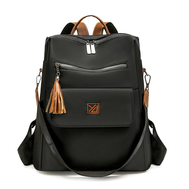 Женский нейлоновый рюкзак большой вместимости для путешествий чёрный