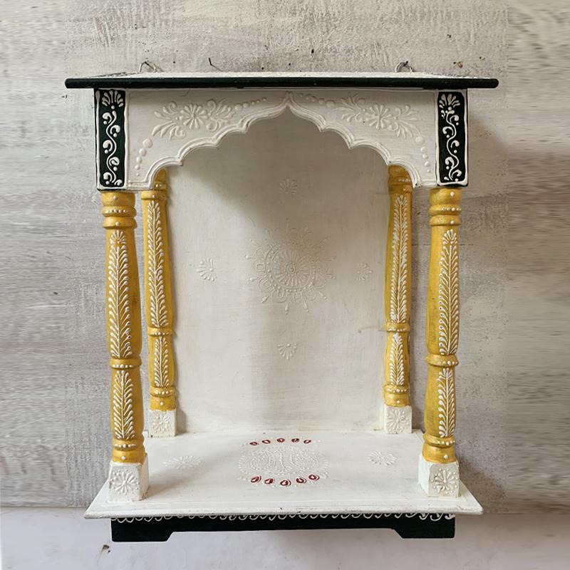 

Тисненый Расписной Деревянный Мандир: Антикварный настенный киот разноцветный