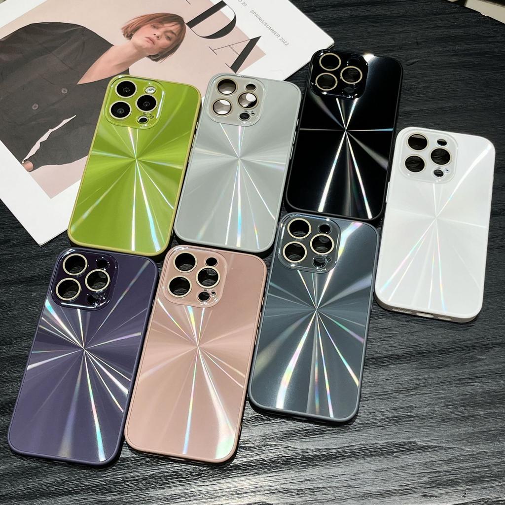 Niche solid color laser case for iPhone17Pro max mobile phone case Apple 16 new 15/14 sense 13PM
