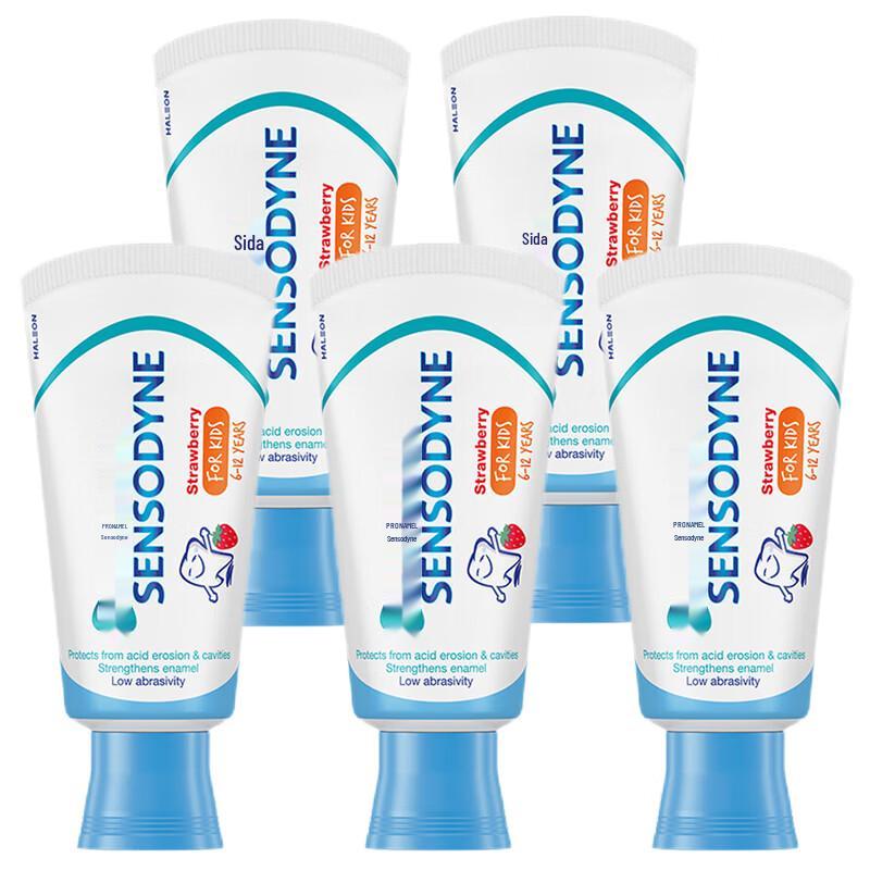 Sensodyne Kids Strawberry Anti-Cavity & Sensitivity Toothpaste (5-Pack)