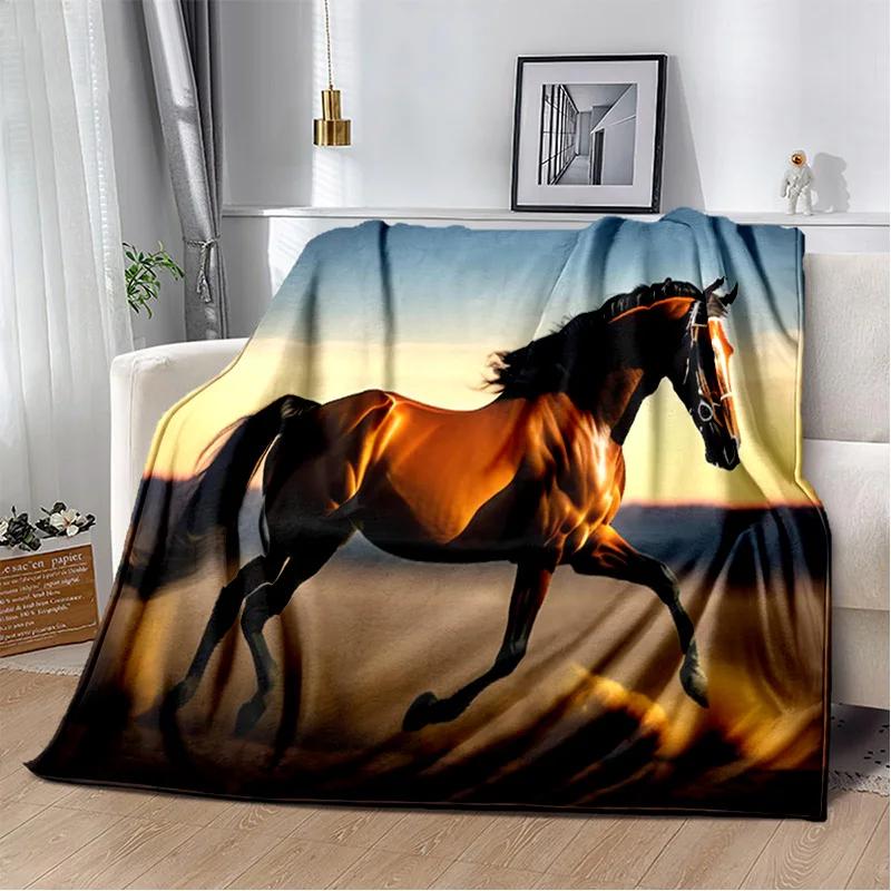 Horse Animal Pentium Gallant Steed Blanket,Soft Throw Blanket for Home Bedroom Bed Sofa Picnic Travel Office Cover Blanket Kids